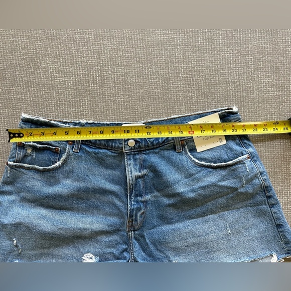 Abercrombie & Fitch Sz 35 20 Distressed Shorts Curve Love 90s High Rise Cut Off - Picture 10 of 12